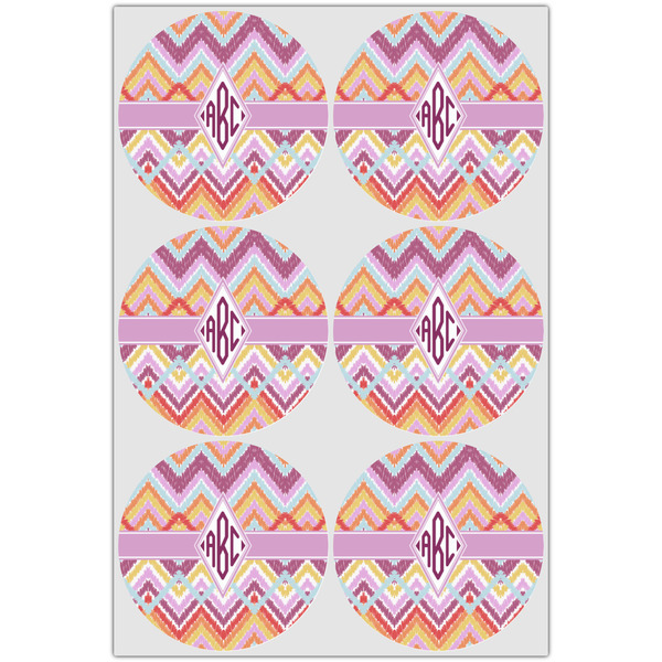 Ikat Chevron Icing Circle - Large - Set of 6