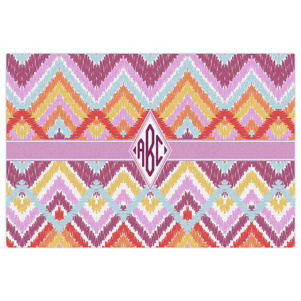 Ikat Chevron Indoor / Outdoor Rug - 4'x6' - Front Flat