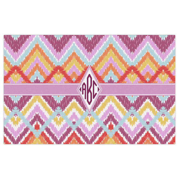 Ikat Chevron Indoor / Outdoor Rug - 5'x8' - Front Flat