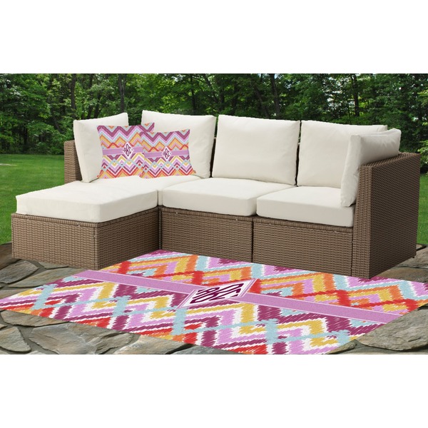 Ikat Chevron Indoor / Outdoor Rug & Cushions