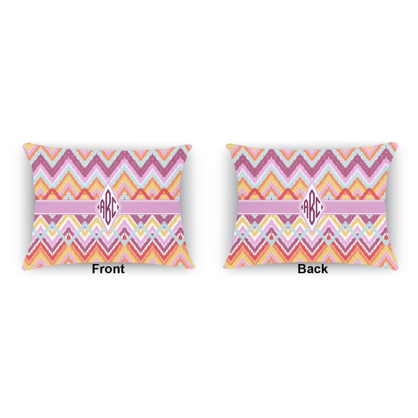 Ikat Chevron  Indoor Rectangular Burlap Pillow (Front and Back)