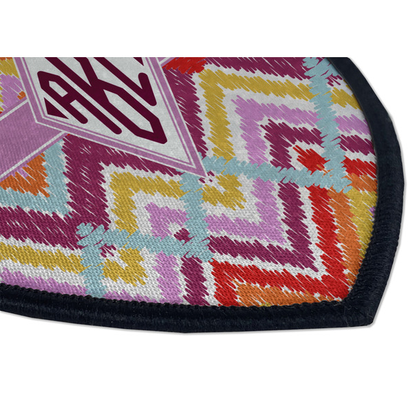 Ikat Chevron Iron on Shield 3 Detail