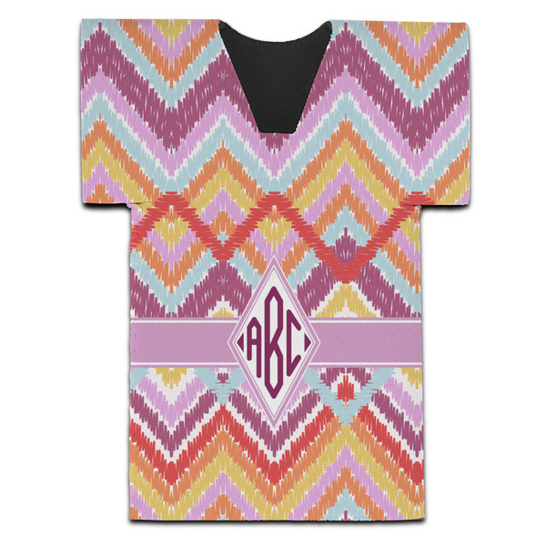 Custom Ikat Chevron Jersey Bottle Cooler (Personalized)