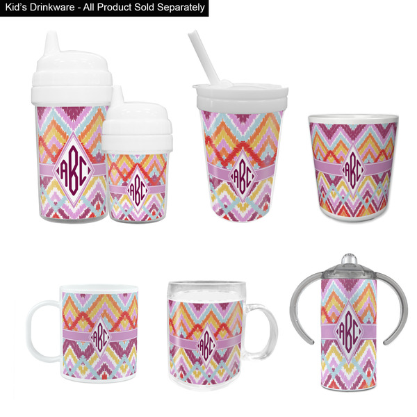 Ikat Chevron Kid's Drinkware - Customized & Personalized