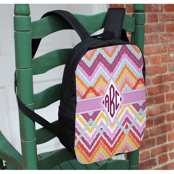 Ikat Chevron Kids Backpack - In Context