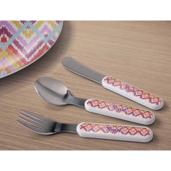 Ikat Chevron Kids Flatware w/ Plate