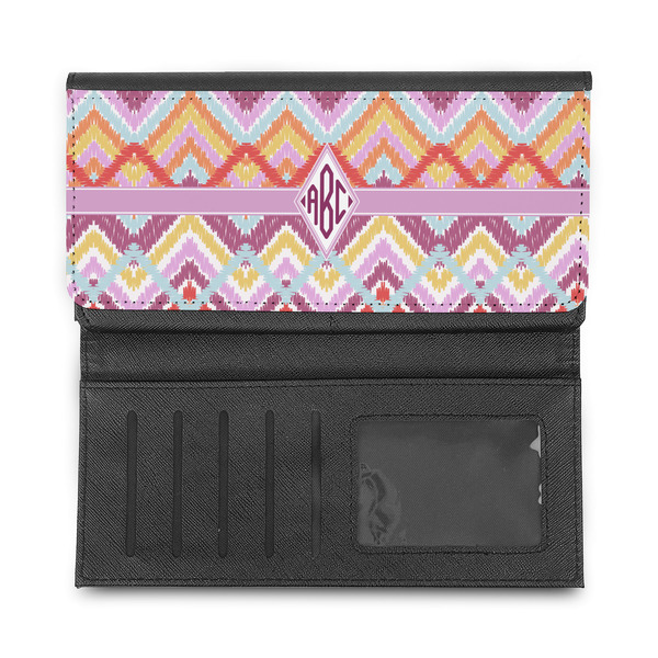 Ikat Chevron Ladies Wallet - Half Way Open