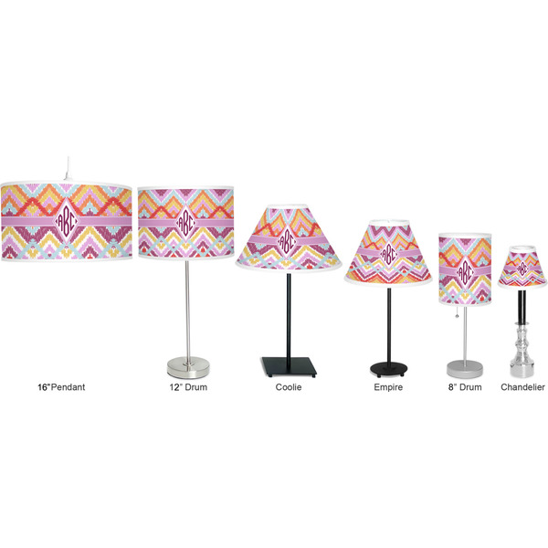 Ikat Chevron Lamp Full View Size Comparison