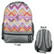 Ikat Chevron Large Backpack - Gray - Front & Back View