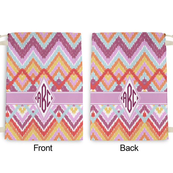 Ikat Chevron Large Laundry Bag - Front & Back View