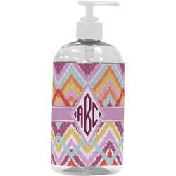 Ikat Chevron Plastic Soap / Lotion Dispenser (16 oz - Large - White) (Personalized)