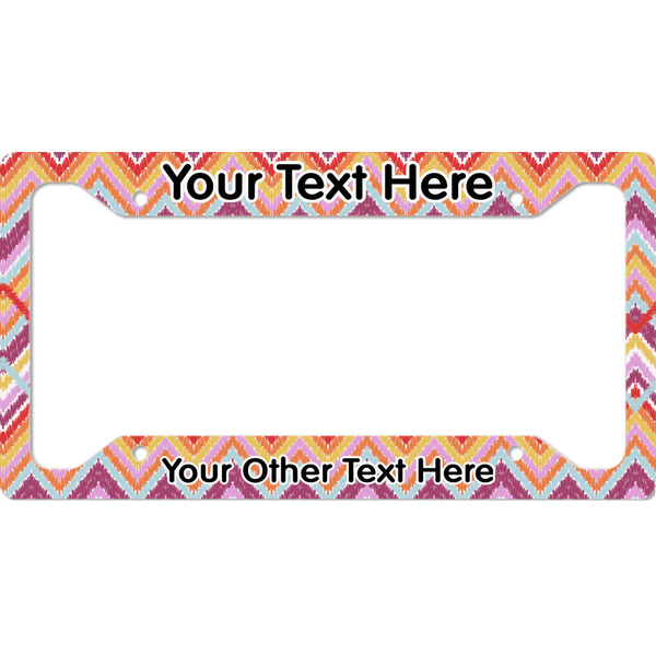 Custom Ikat Chevron License Plate Frame - Style A (Personalized)