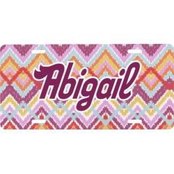 Ikat Chevron Front License Plate (Personalized)