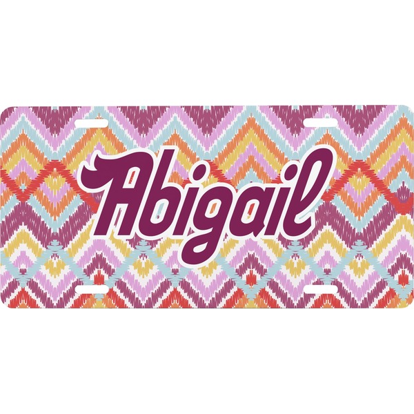Custom Ikat Chevron Front License Plate (Personalized)