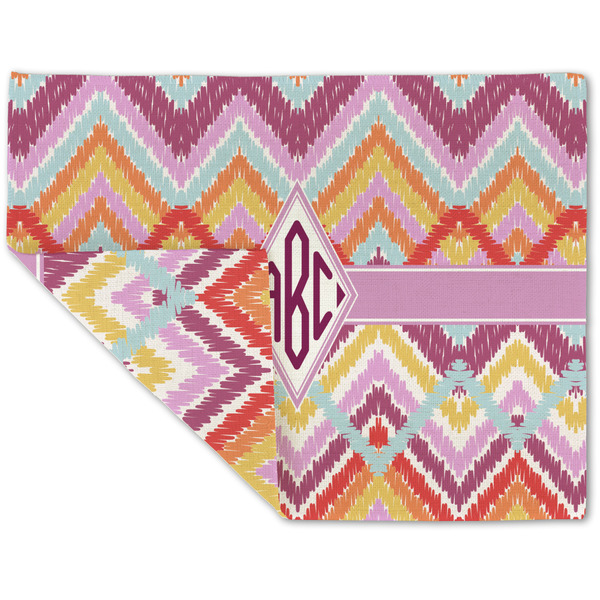 Ikat Chevron Linen Placemat - Folded Corner (double side)