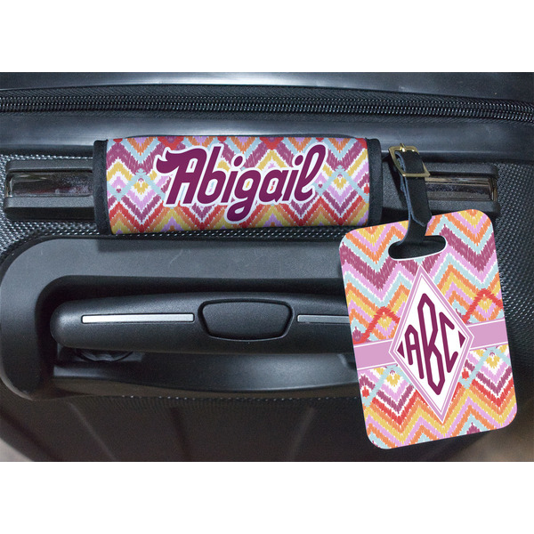 Ikat Chevron Luggage Wrap & Tag