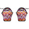Ikat Chevron Lunch Bag - Front and Back