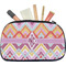 Ikat Chevron Makeup / Cosmetic Bag - Medium (Personalized)