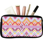 Ikat Chevron Makeup / Cosmetic Bag (Personalized)