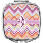 Ikat Chevron Compact Makeup Mirror (Personalized)