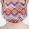 Ikat Chevron Mask - Pleated (new) Front View on Girl
