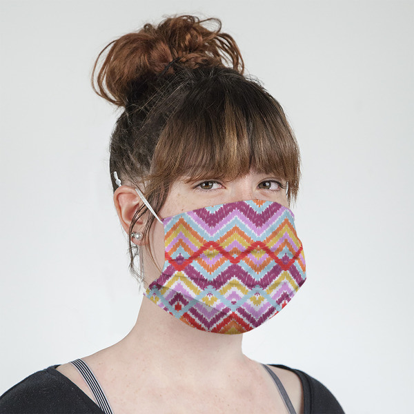 Ikat Chevron Mask - Quarter View on Girl