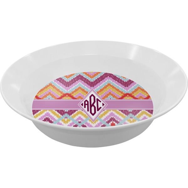 Custom Ikat Chevron Melamine Bowl (Personalized)