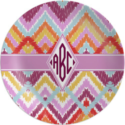Ikat Chevron Melamine Plate (Personalized)
