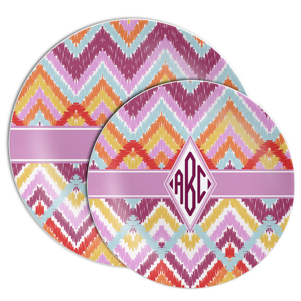 Ikat Chevron Melamine Plates - PARENT/MAIN