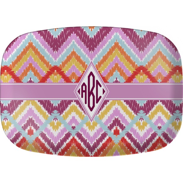 Custom Ikat Chevron Melamine Platter (Personalized)