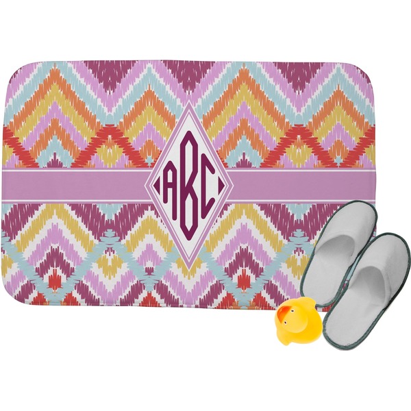 Custom Ikat Chevron Memory Foam Bath Mat - 34"x21" (Personalized)