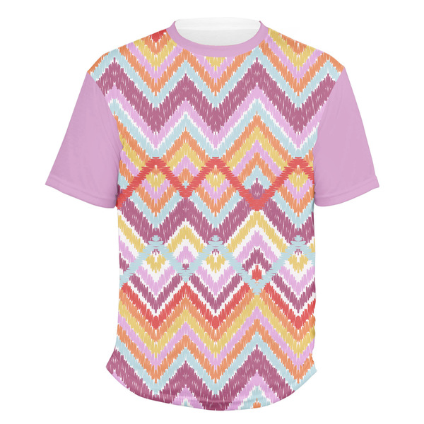 Custom Ikat Chevron Men's Crew T-Shirt - 2X Large