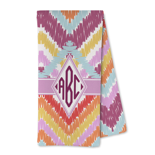 Custom Ikat Chevron Kitchen Towel - Microfiber (Personalized)