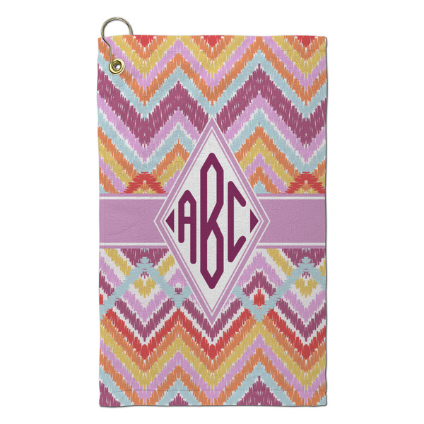 Custom Ikat Chevron Microfiber Golf Towel - Small (Personalized)