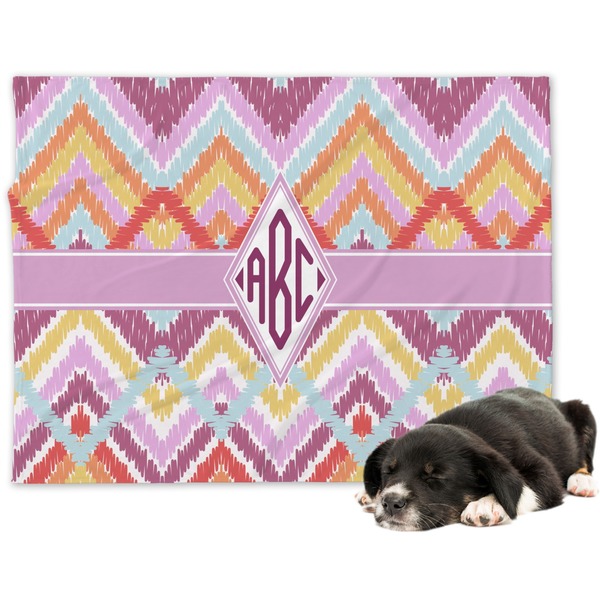 Custom Ikat Chevron Dog Blanket (Personalized)