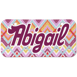 Ikat Chevron Mini/Bicycle License Plate (2 Holes) (Personalized)