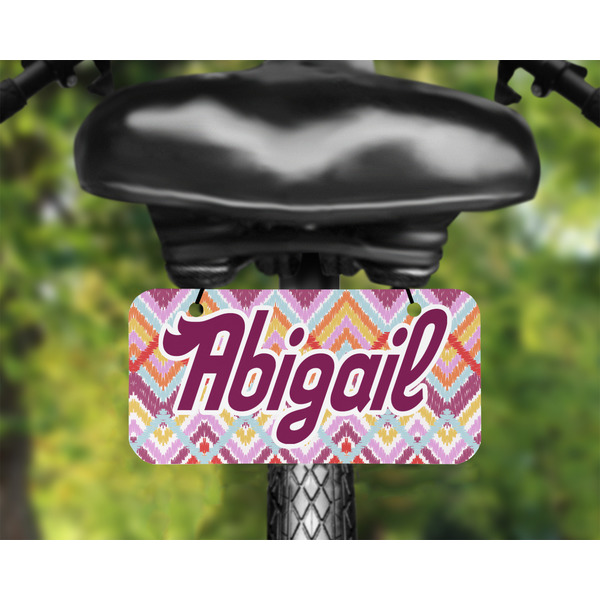 Ikat Chevron Mini License Plate on Bicycle - LIFESTYLE Two holes