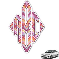 Ikat Chevron Monogram Car Decal (Personalized)