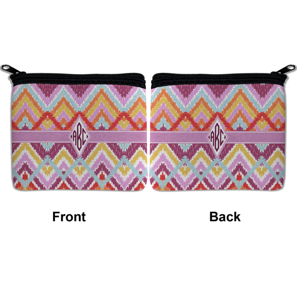 Ikat Chevron Neoprene Coin Purse - Front & Back (APPROVAL)