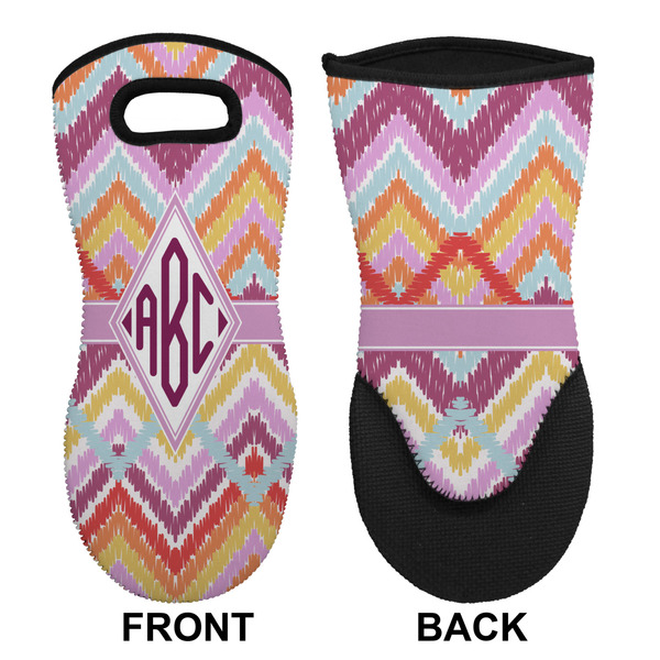 Ikat Chevron Neoprene Oven Mitt (Front & Back)