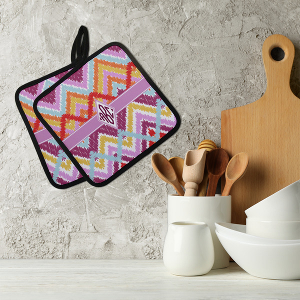 Ikat Chevron Neoprene Pot Holder - Set of 2  LIFESTYLE