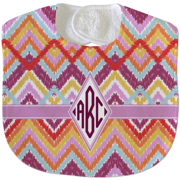 Ikat Chevron New Baby Bib - Closed and Folded
