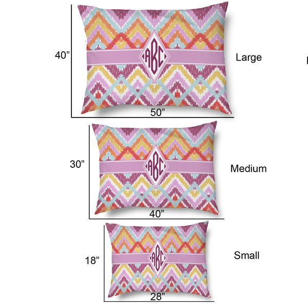 Ikat Chevron Outdoor Dog Beds - SIZE CHART