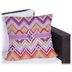 Ikat Chevron Outdoor Pillow (Personalized)