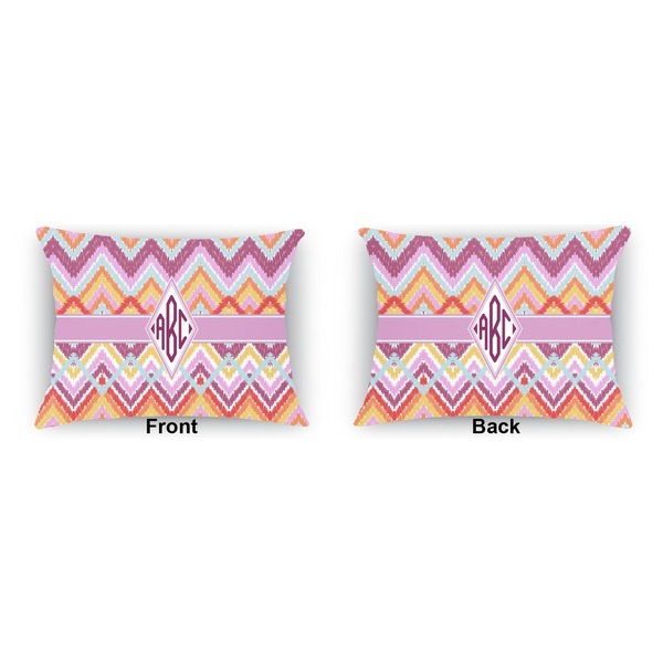 Ikat Chevron  Outdoor Rectangular Throw Pillow (Front and Back)