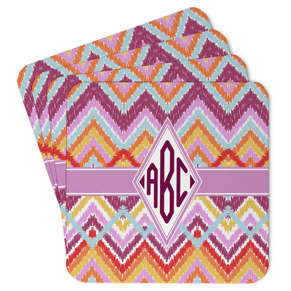 Custom Ikat Chevron Paper Coasters (Personalized)
