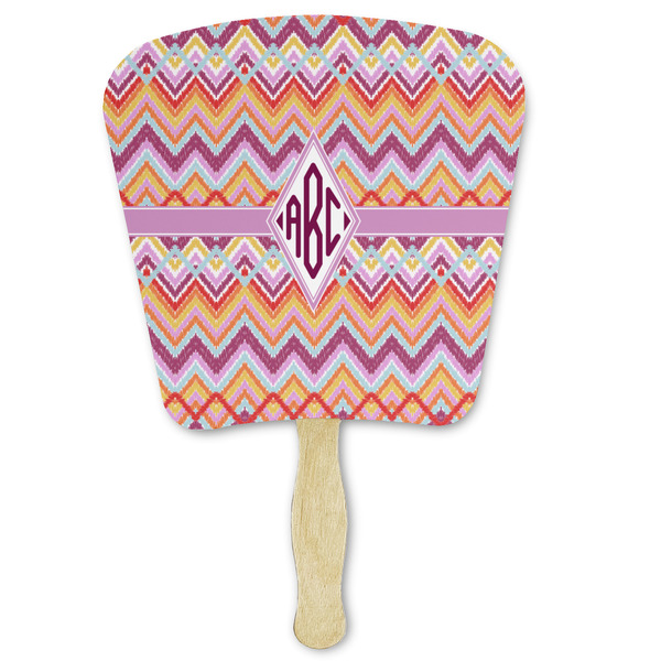 Custom Ikat Chevron Paper Fan (Personalized)