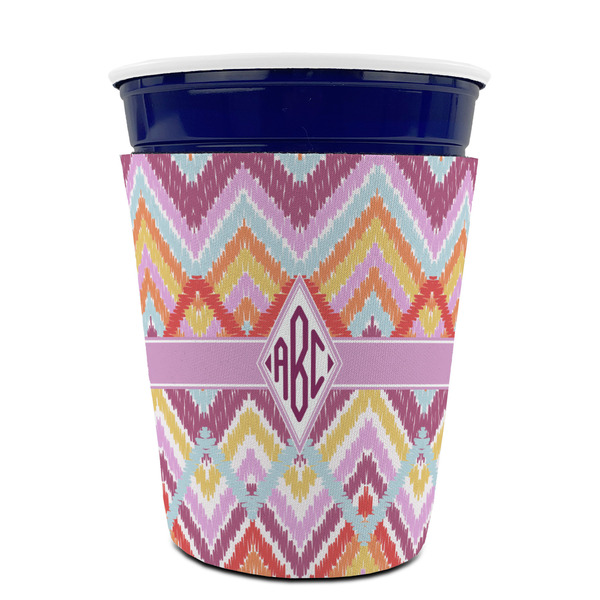 Ikat Chevron Party Cup Sleeves - without bottom - FRONT (on cup)