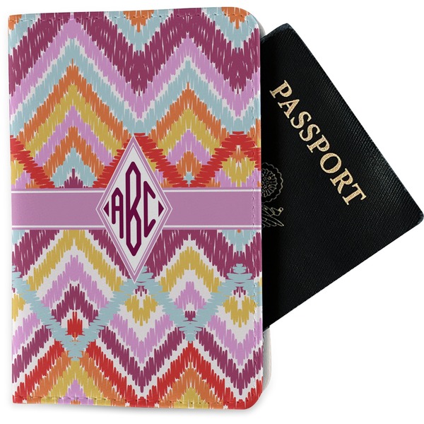 Custom Ikat Chevron Passport Holder - Fabric (Personalized)