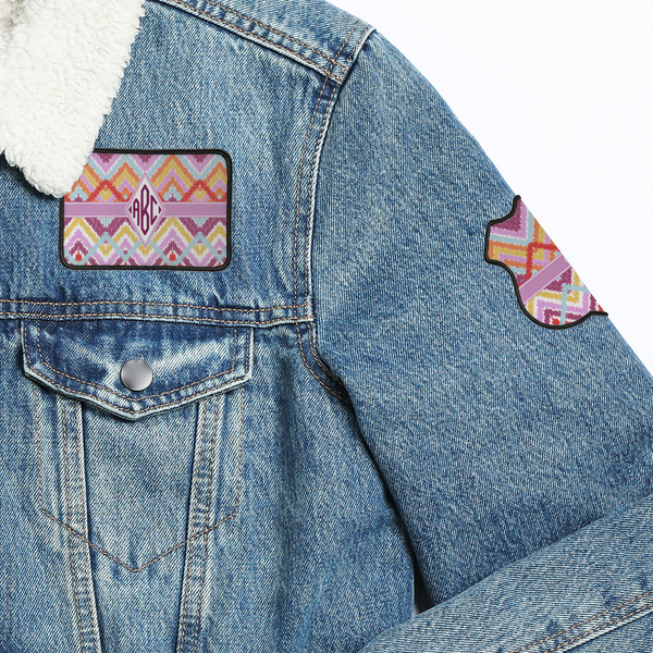Ikat Chevron Patches Lifestyle Jean Jacket Detail